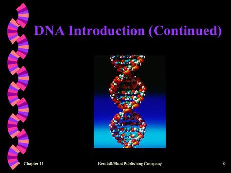 Chapter 11 Kendall/Hunt Publishing Company0 DNA Introduction (Continued)