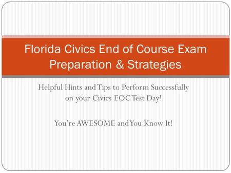 Florida Civics End of Course Exam Preparation & Strategies