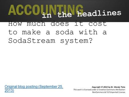 How much does it cost to make a soda with a SodaStream system?