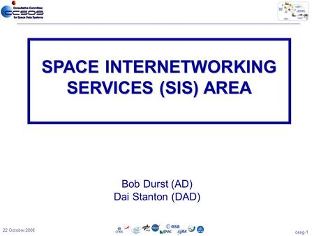 Cesg-1 22 October 2008 Bob Durst (AD) Dai Stanton (DAD) SPACE INTERNETWORKING SERVICES (SIS) AREA.
