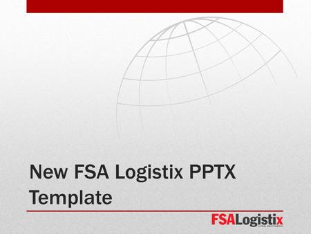 New FSA Logistix PPTX Template. World Class Service Action Plan | Steve Anderson.