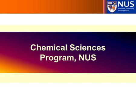Chemical Sciences Program, NUS. Chemical Sciences Program Chemical Engineering Chemistry (Base degree) Graduate Program (NGS or NUS) Medicinal Chemistry,