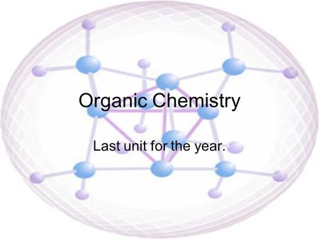 Organic Chemistry Last unit for the year.. What does Organic mean? The word Organic – –in Biology it means any thing that is living or has lived. The.
