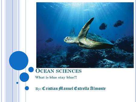 O CEAN SCIENCES What is blue stay blue?! By: Cristian Manuel Estrella Almonte.