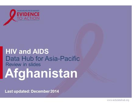 Www.aidsdatahub.org HIV and AIDS Data Hub for Asia-Pacific Review in slides Afghanistan Last updated: December 2014.