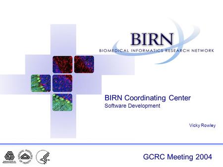 GCRC Meeting 2004 BIRN Coordinating Center Software Development Vicky Rowley.