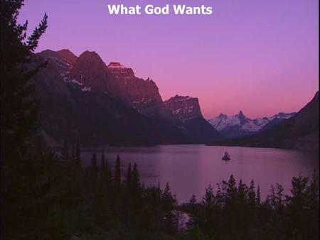 What God Wants. 2 Peter 3:9 The Lord is not slack concerning His promise, as some count slackness, but is longsuffering toward us, not willing that any.