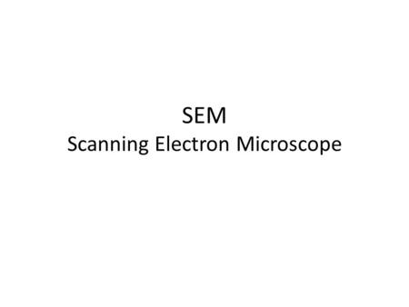 SEM Scanning Electron Microscope