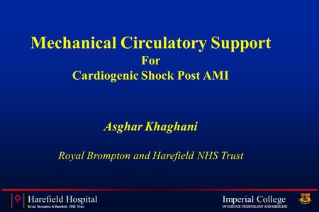 Mechanical Circulatory Support Cardiogenic Shock Post AMI