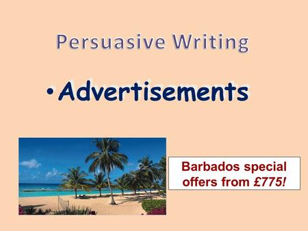 Advertisements Barbados special offers from £775!.