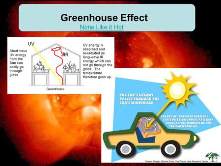 Greenhouse Effect None Like it Hot. Three primary gases which absorb infrared (IR) energy: