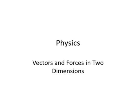 Physics Vectors and Forces in Two Dimensions. Problem #1 A plane is flying at a velocity of 95 m/s west and encounters a wind of 25 m/s to the south.