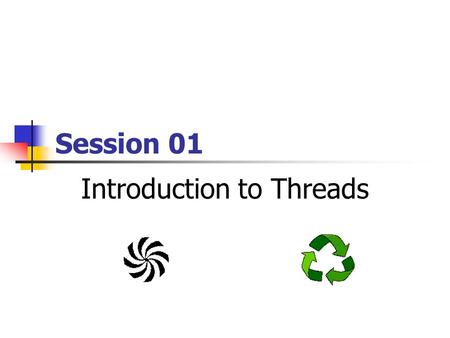 Introduction to Threads Session 01 Java Simplified / Session 14 / 2 of 28 Objectives Define a thread Define multithreading List benefits of multithreading.