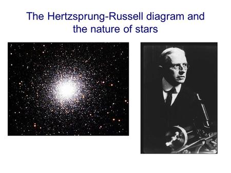 The Hertzsprung-Russell diagram and the nature of stars.