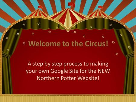 Welcome to the Circus! A step by step process to making your own Google Site for the NEW Northern Potter Website!