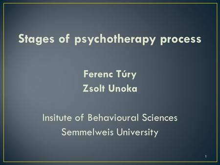 Stages of psychotherapy process