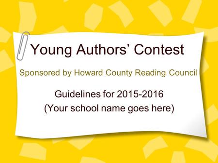 Young Authors’ Contest