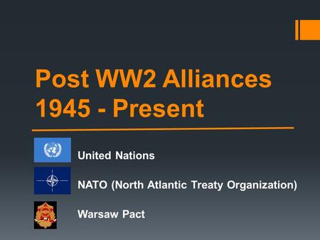 Post WW2 Alliances Present