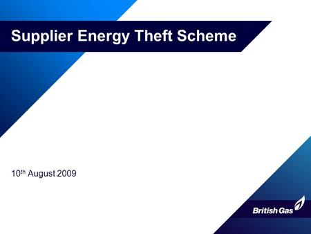 Supplier Energy Theft Scheme 10 th August 2009. 2 Introduction The following slides are only intended as a strawman proposal on how a Supplier Energy.