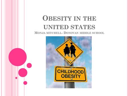 O BESITY IN THE UNITED STATES M ONJA MITCHELL - D ONOVAN MIDDLE SCHOOL.