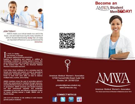 JOIN TODAY! AMWA meets your critical needs now and in the future. Join and start receiving the many benefits of AMWA Student Membership today that will.