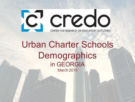 Urban Charter Schools Demographics in GEORGIA March 2015.