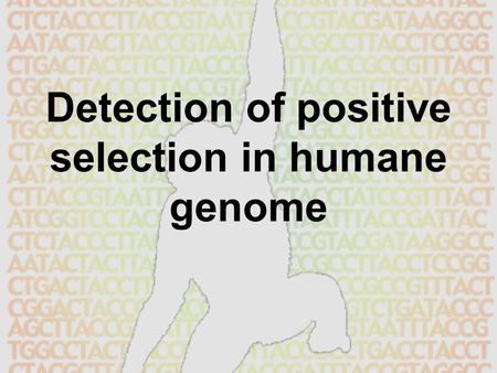 Detection of positive selection in humane genome.