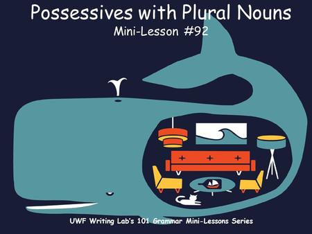 Possessives with Plural Nouns Mini-Lesson #92 UWF Writing Lab’s 101 Grammar Mini-Lessons Series.