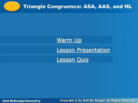Warm Up Lesson Presentation Lesson Quiz