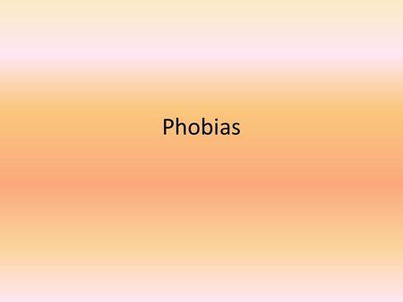 Phobias. Treatment: Flooding A psychologist would put a person in a situation where they would face their phobia at its worst. – Use of relaxation techniques.