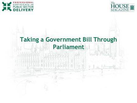 Taking a Government Bill Through Parliament. www.publicsectordelivery.com PRIMARY LEGISLATION Public – Government Bills Public – Private Members’ Bills.