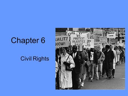 Chapter 6 Civil Rights. Early Slavery Issues Congress banned slave trade in 1808. –20 year period specified by Constitution Battle of north vs. south.