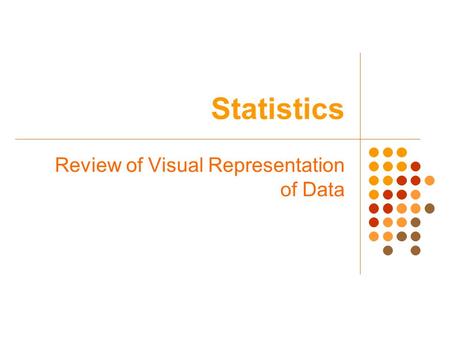 Statistics Review of Visual Representation of Data.