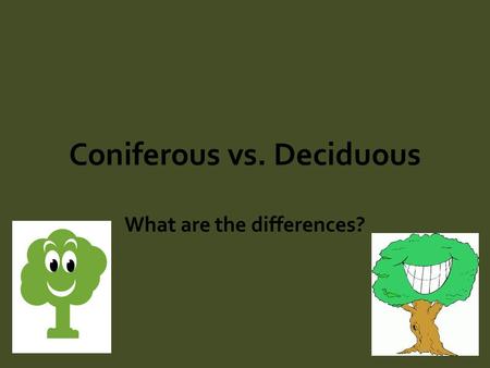 Coniferous vs. Deciduous