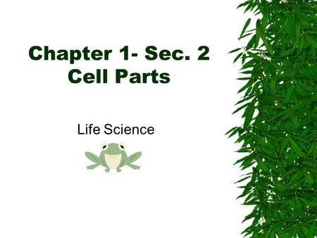 Chapter 1- Sec. 2 Cell Parts Life Science. A World of Cells  Cell- is the basic unit of structure in living things that carry out life processes. –Many.
