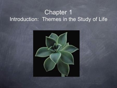 Chapter 1 Introduction: Themes in the Study of Life