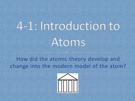How did the atomic theory develop and change into the modern model of the atom?