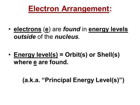 Electron Arrangement: