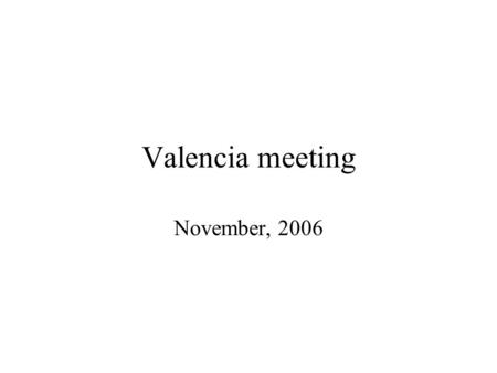 Valencia meeting November, 2006. Contents Conditions of simulation Treatment of TPC exact hits VTX hits and tolerance TPC hits and tolerance Summary.