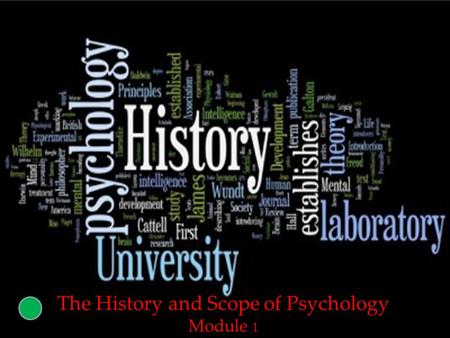 1 The History and Scope of Psychology Module 1. 2.