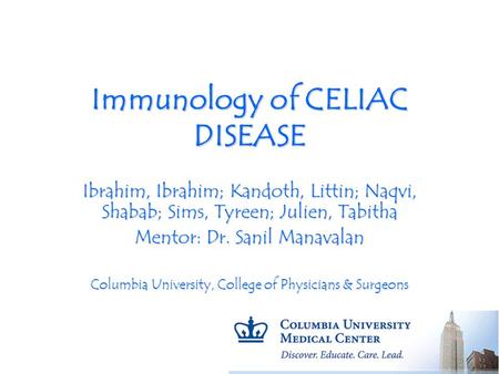 Immunology of CELIAC DISEASE
