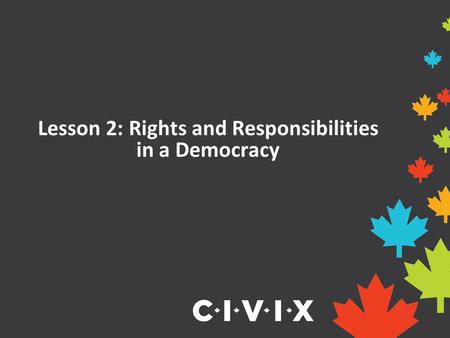 Lesson 2: Rights and Responsibilities in a Democracy.