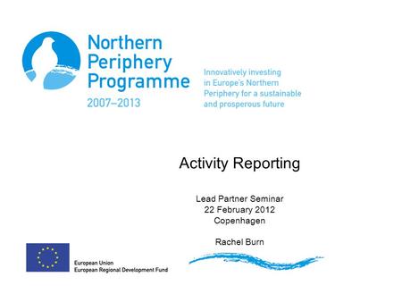 Activity Reporting Lead Partner Seminar 22 February 2012 Copenhagen Rachel Burn.