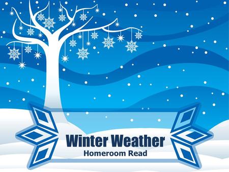 Winter Weather Homeroom Read. Warm Up: Define WINTER WEATHER ADVISORIES WINTER STORM WATCH WINTER STORM WARNING FROST/FREEZE WARNING.