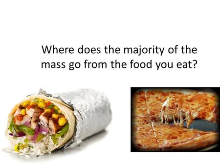Where does the majority of the mass go from the food you eat?