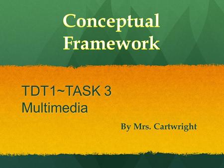 TDT1~TASK 3 Multimedia By Mrs. Cartwright. Introduction: Mrs. Cartwright introduces the writing lesson. writing lesson. Objective: The student will publish.