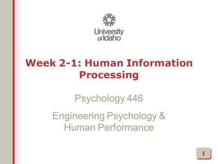 Week 2-1: Human Information Processing