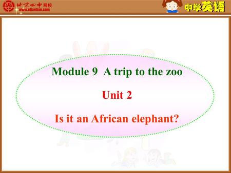 Module 9 A trip to the zoo Unit 2 Is it an African elephant?