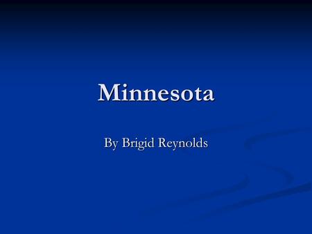 Minnesota By Brigid Reynolds. Minnesota is a State in the U.S MN.