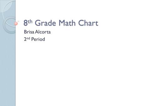 8 th Grade Math Chart Brisa Alcorta 2 nd Period. Pi The ratio of the circumference of a circle to its diameter. Approximate value: 3.14.